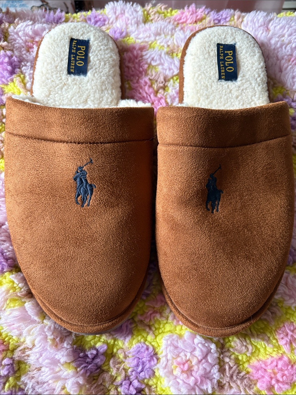 🐸 POLO RALPH LAUREN KLARENCE scuff slippers NEW 13